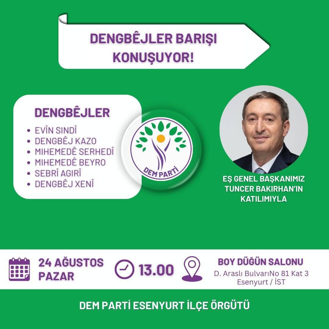 TUNCER BAKIRHAN, ESENYURTLULARA SÜRECİ ANLATACAK