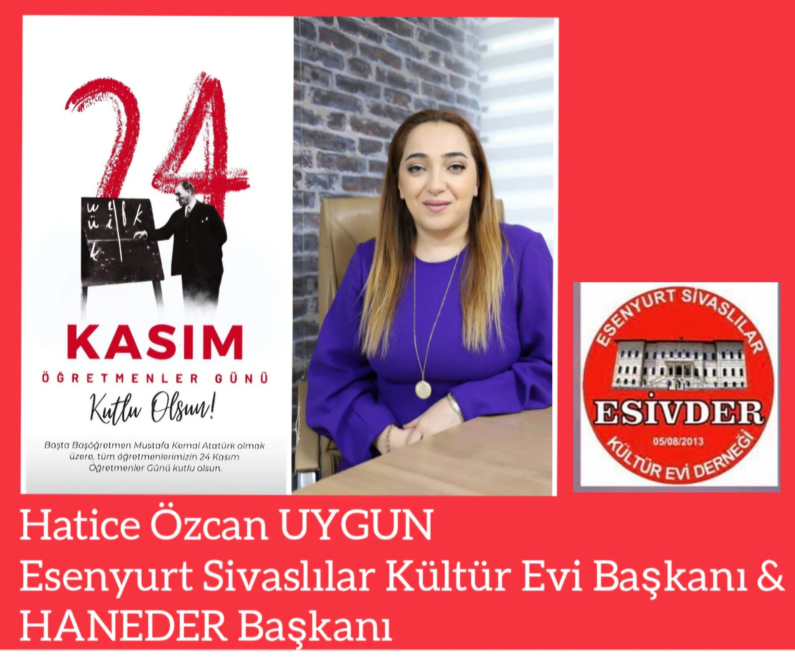 Hatice Özcan UYGUN- 24 Kasım Öğretmenler Günü Kutlama Mesajı
