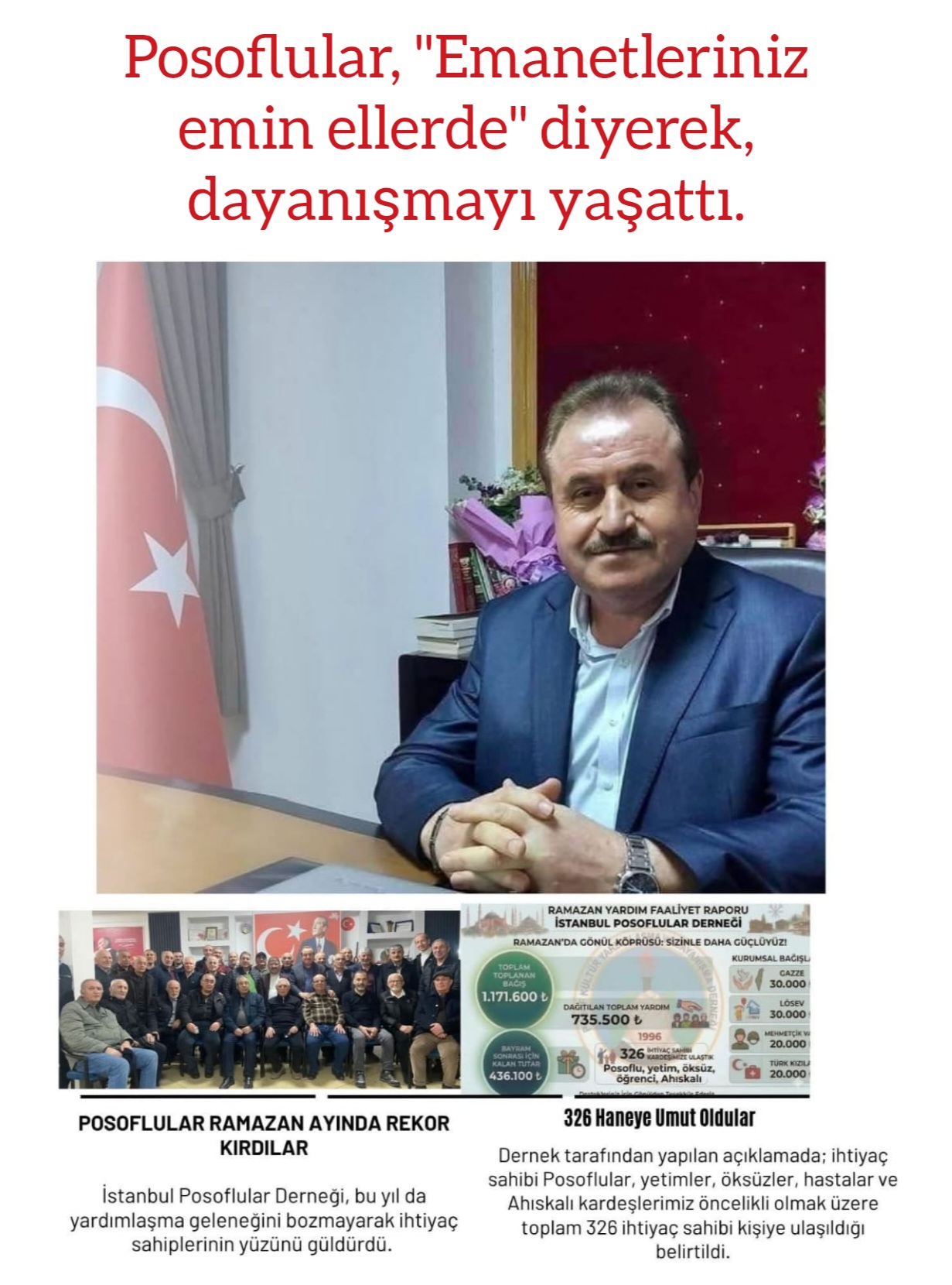 Posoflular, “Emanetleriniz emin ellerde” diyerek, dayanışmayı yaşattı.