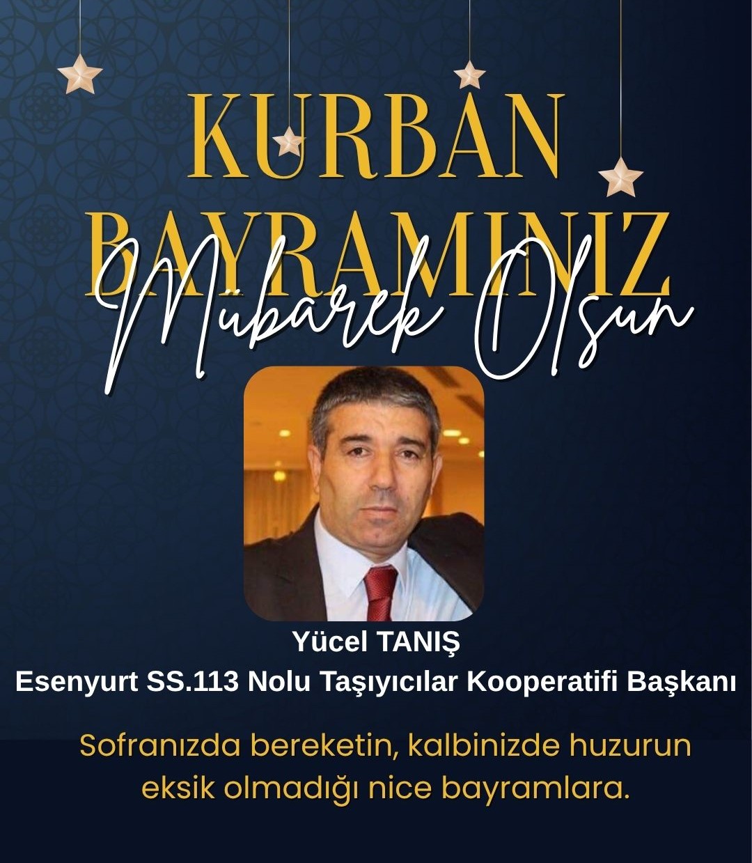 YÜCEL TANIŞ- KURBAN BAYRAMI KUTLAMA MESAJI